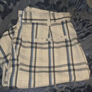 Plaid Beige and Blue shorts